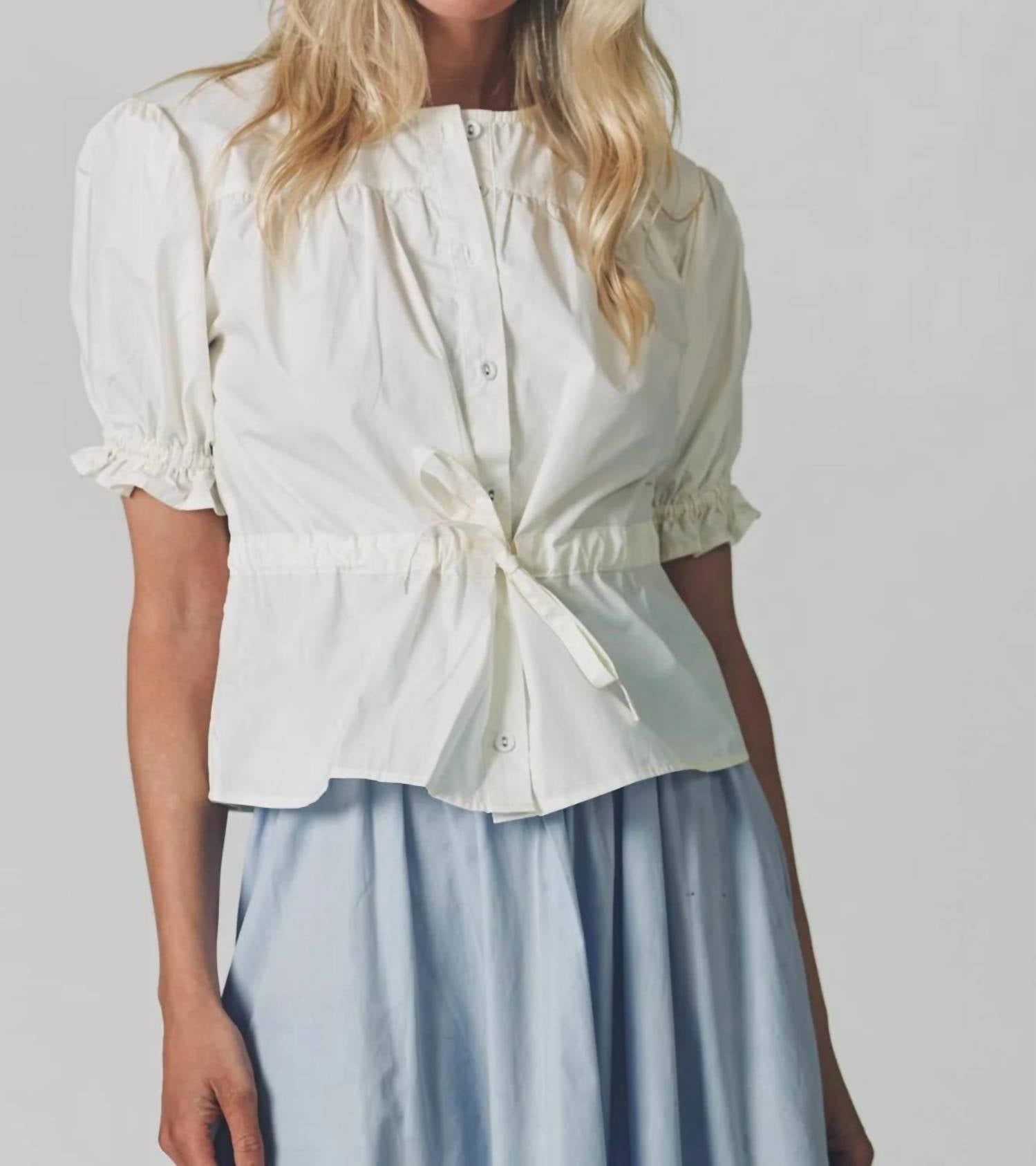 The Shirt - Kayla Short Balloon Sleeves Shirt
