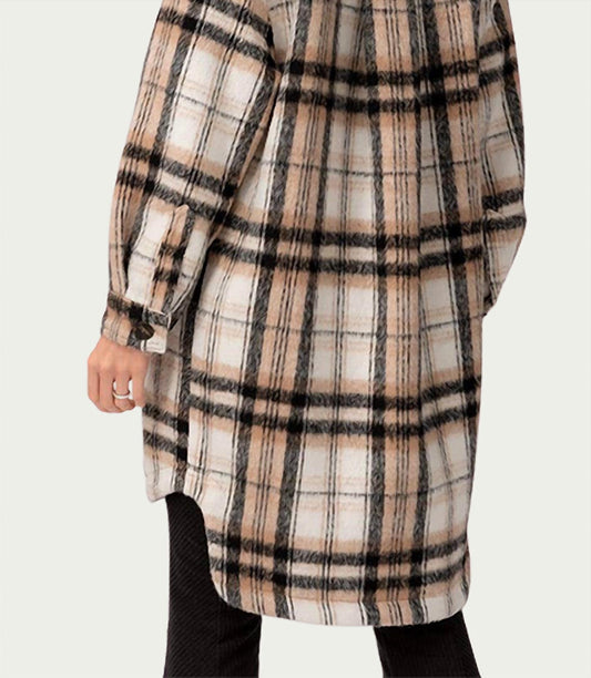 LONG CHECKED SHIRT-JACKET
