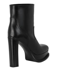 Alexander McQueen Women's Leather Heeled Boots in black - women's shoe - alternate view