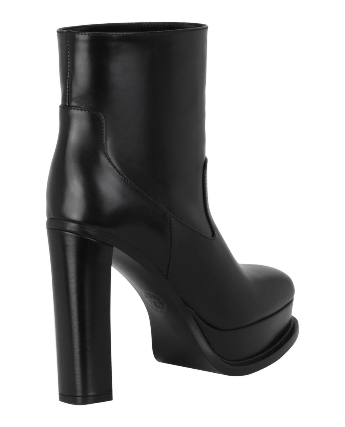 Alexander McQueen Women's Leather Heeled Boots in black - women's shoe - alternate view