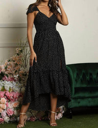 ANGIE Cadence V-Neck Midi Dress in black - women's dress - view 5