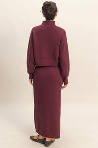 Hyfve - Textured High Neck Sweater & Skirt Set