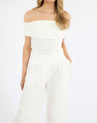 Karina Grimaldi Lume Jersey Top in white - women's shirt