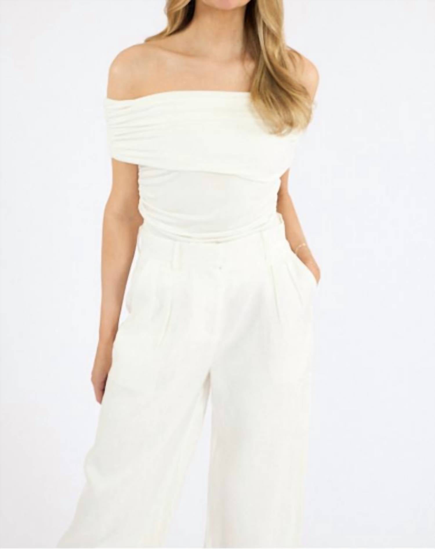 Karina Grimaldi Lume Jersey Top in white - women's shirt