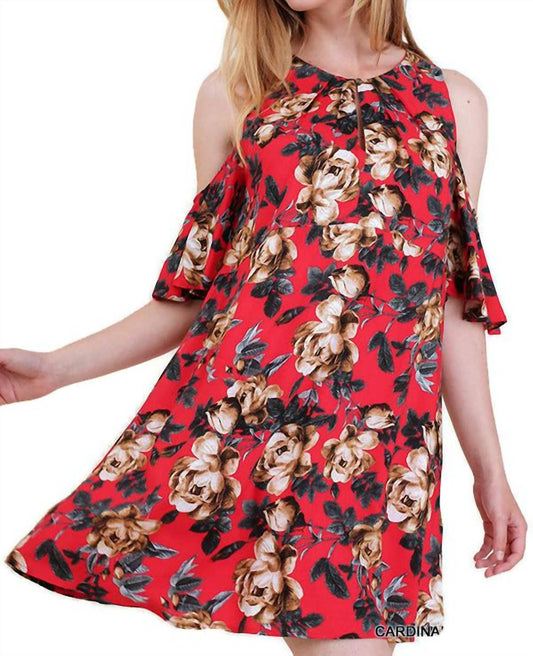 Umgee - Floral Cold Shoulder Dress