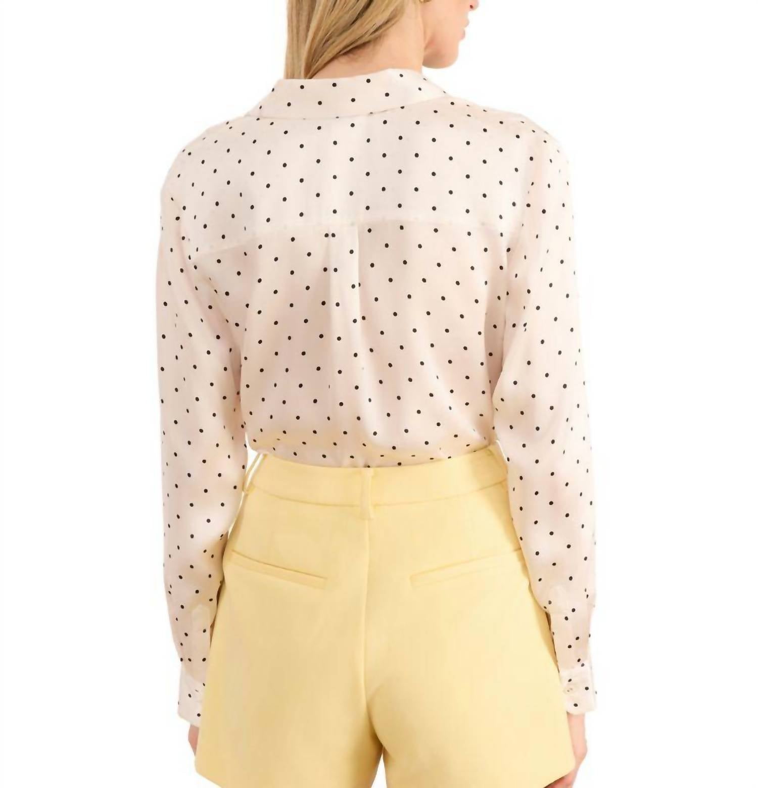 Cami NYC Crosby Blouse in pin dot - women's blouse - alternate view