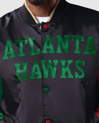 Starter - Men's Atlanta Hawks History Month Quilted Lining Satin Full-Snap Jacket