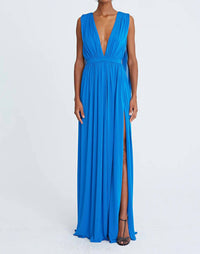 Halston Heritage - Ashley Jersey V-neck Gown
