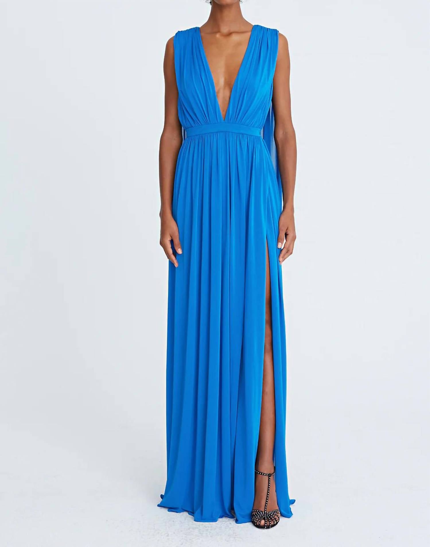 Halston Heritage - Ashley Jersey V-neck Gown