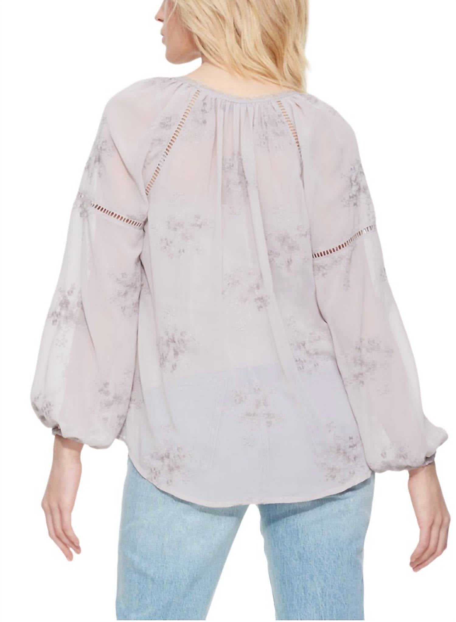 Dex - EMBROIDERED MAUVE BLOUSE