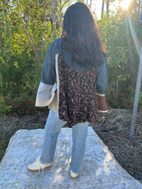 Young Threads - Boho Western Pintuck Denim Top