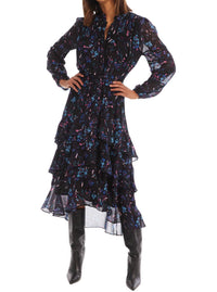 ALLISON NEW YORK Erica Long Sleeve Blouse in black floral - women's blouse