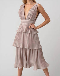 Minuet - 3 Layer Lurex Knit Midi Dress