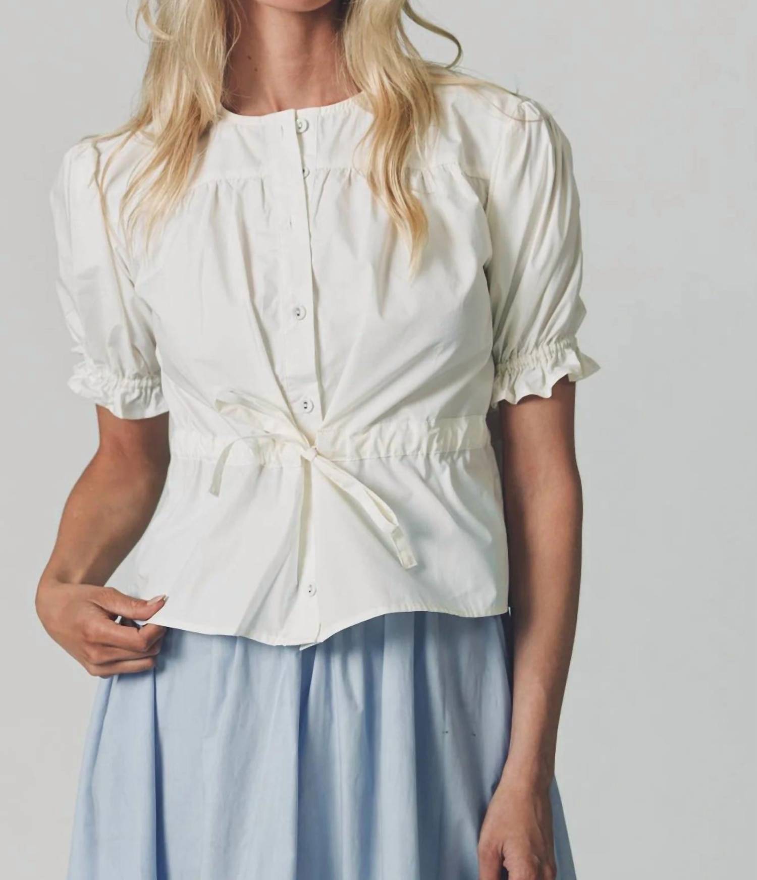 The Shirt - Kayla Short Balloon Sleeves Shirt