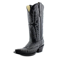 Corral Women's Picasso Full Stitch Snip Toe Cowgirl Boots in black and silver smoke - women's shoe