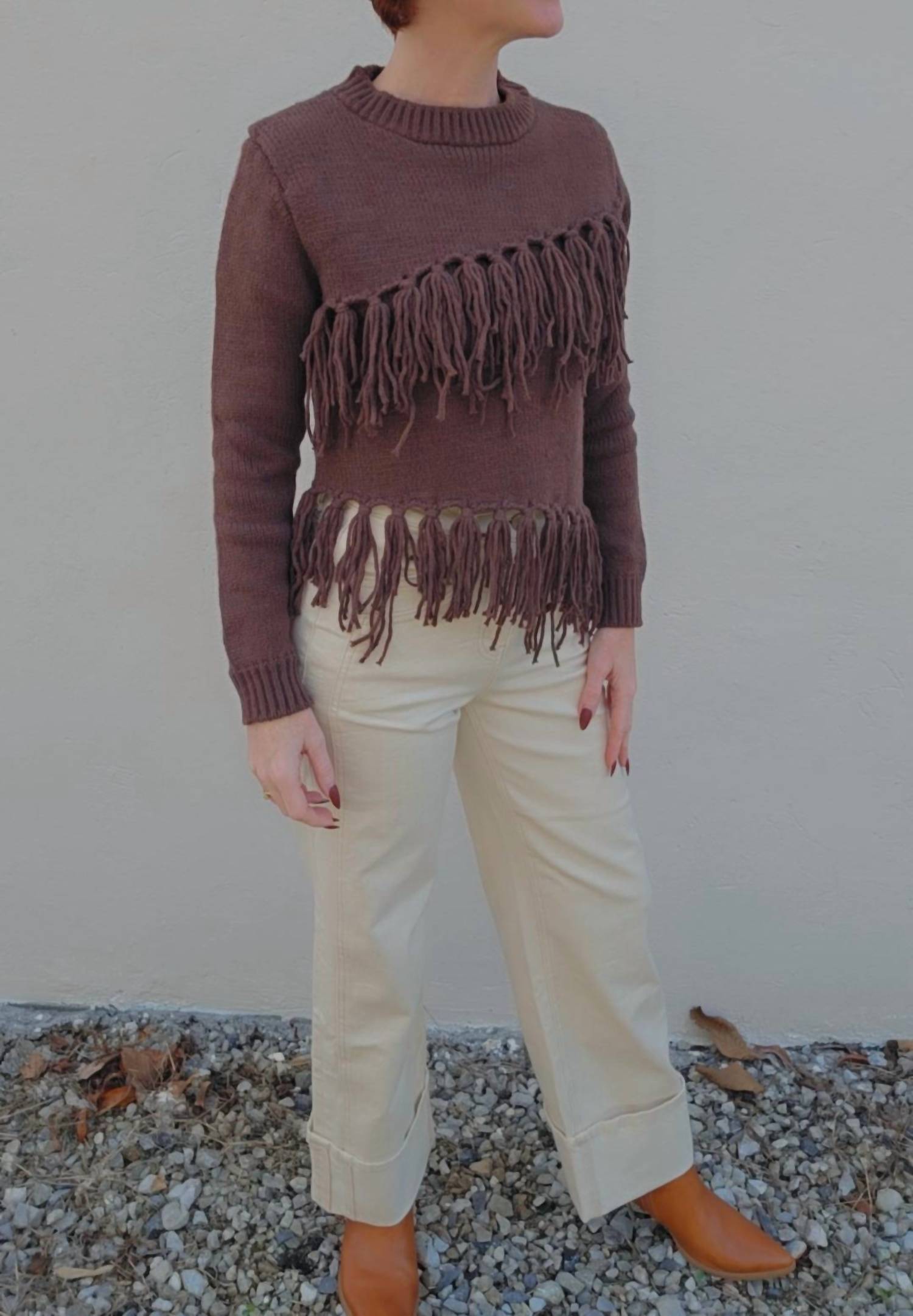 Deluc - Fringe Crew Neck Sweater