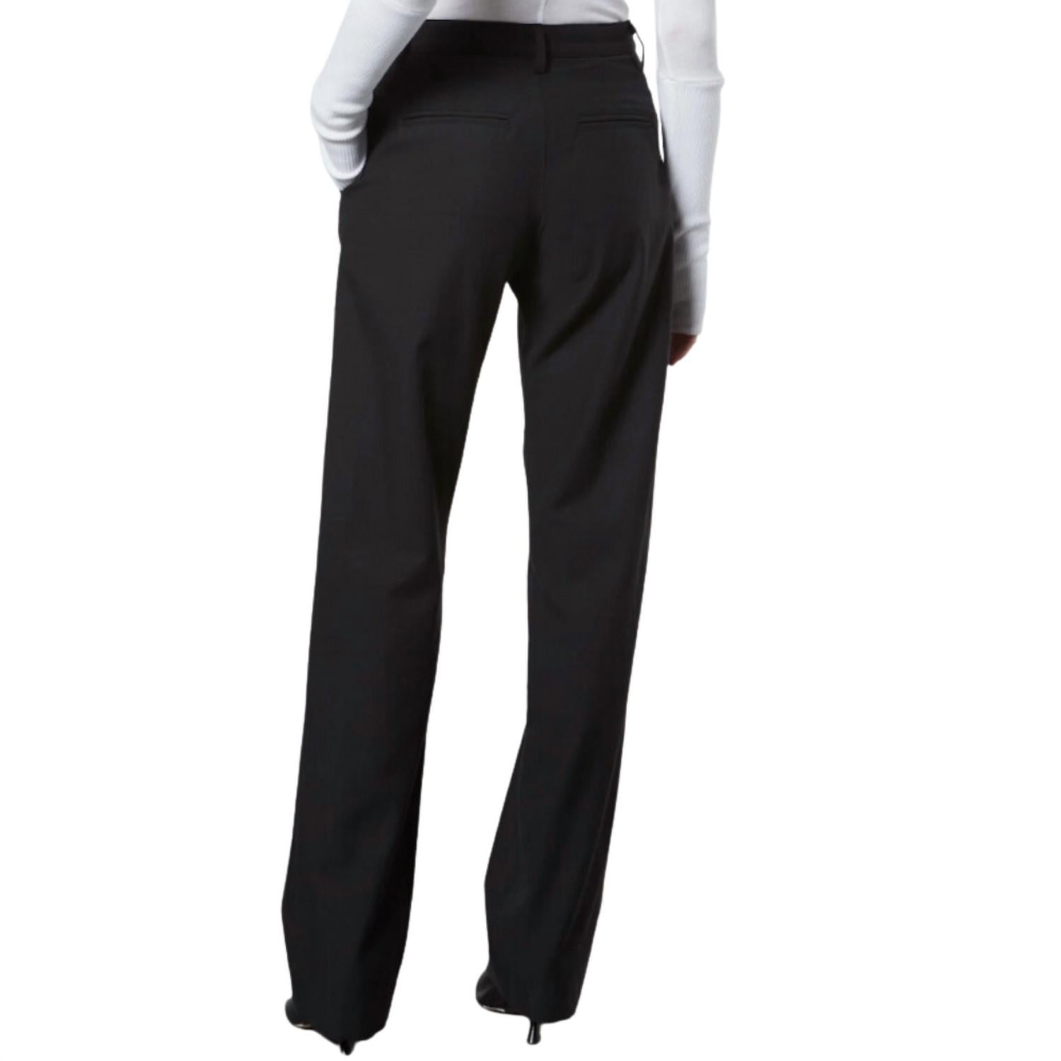 Enza Costa Women's Straight Leg Chino Pants in black - women's pants - alternate view