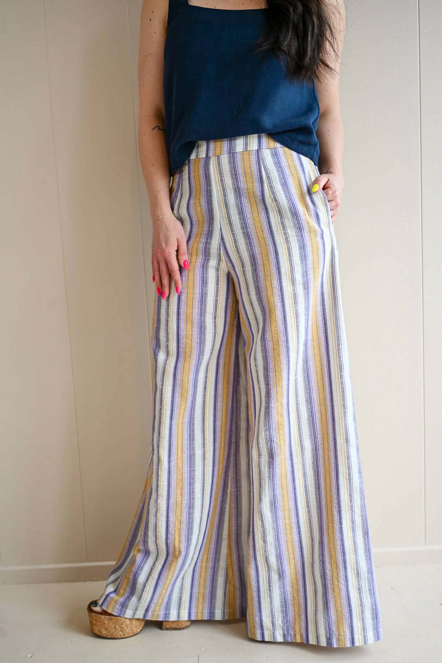 Traffic People - Otter Lane Striped Linen Trouser