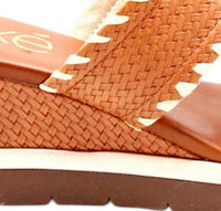 Exe Women's Ipanema Low Wedge Sandal in tan - women's sandal - detail view