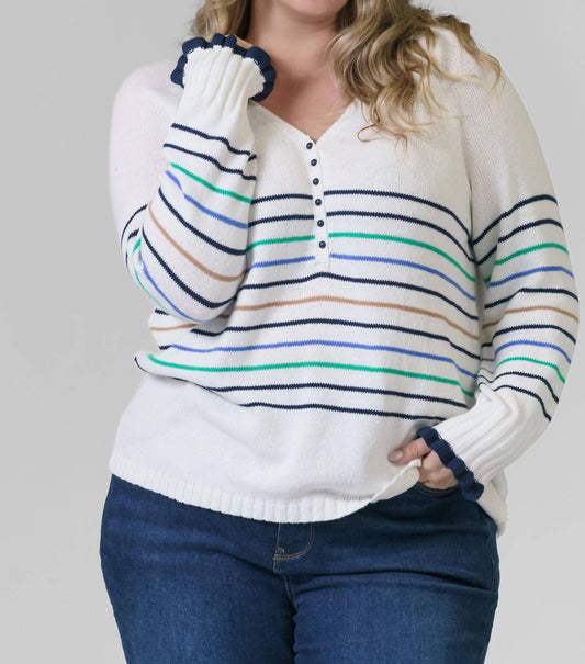 Nic + Zoe - Maritime Stripe Sweater - Plus