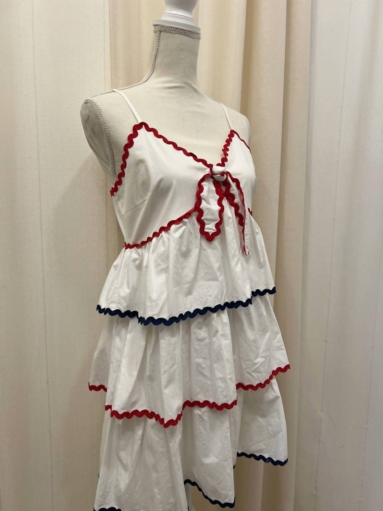 Peach Love - Cotton Poplin Trim Dress