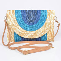 3Am By H&D Accessories - Women's Colorful Faux Straw Envelope Clutch Bag