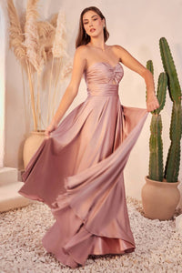 Ladivine - Strapless A Line Satin Keyhole Dress