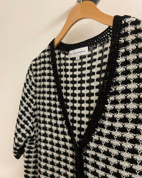 White + Warren - Women's Linen Crochet Trim Cardigan