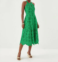 Lilly Pulitzer Denise Lace Halter Midi Dress in green - women's dress