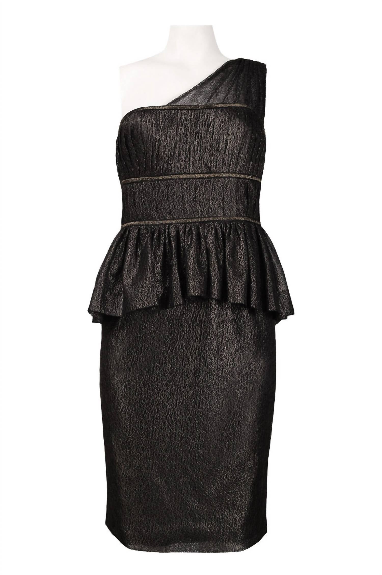 Monique Lhuillier - Women's One Shoulder Lace Peplum Dress