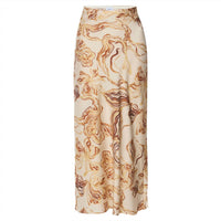 Misa Los Angeles Fay Skirt in golden straw satin - women's skirt - view 5