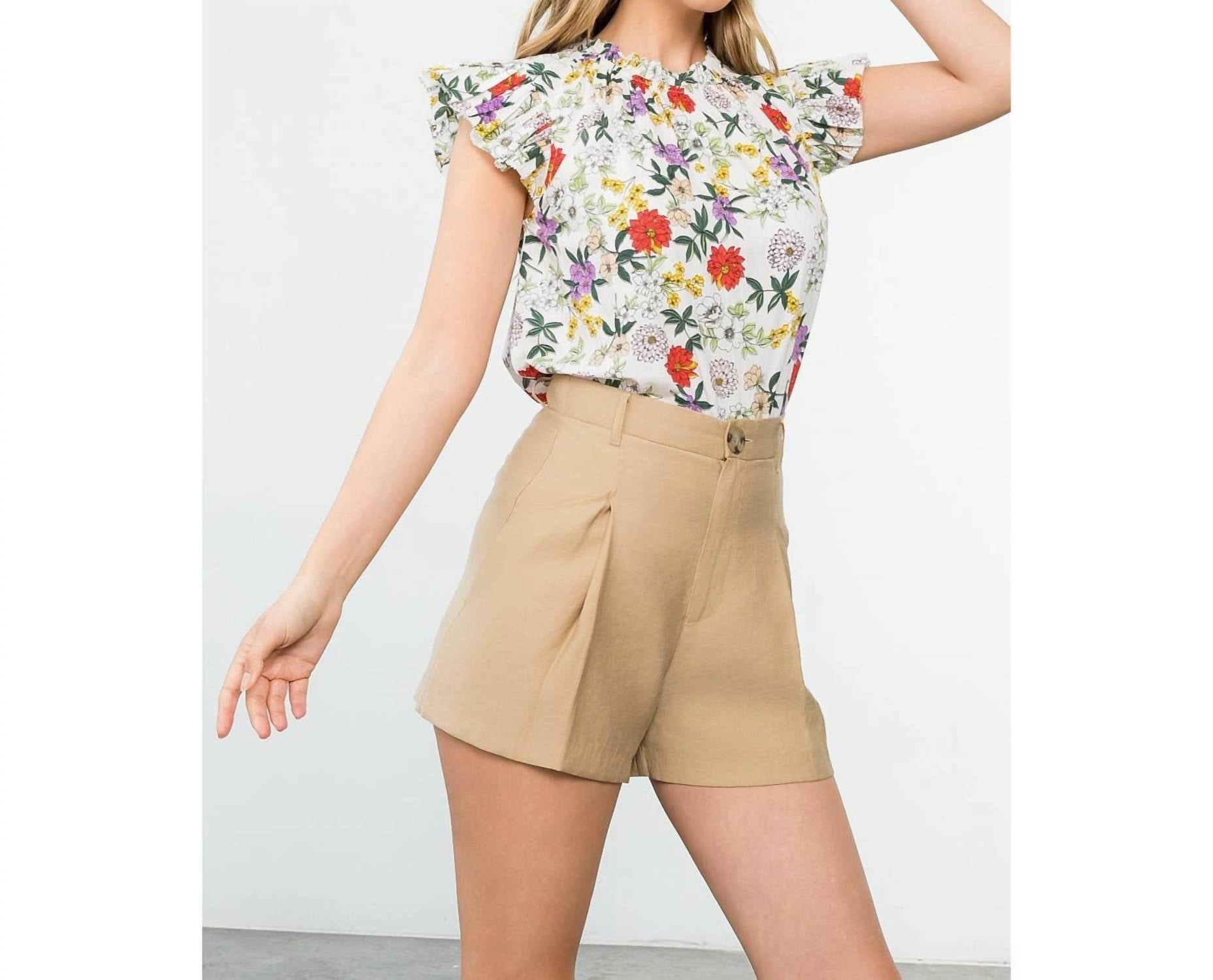 Thml - Women's Print Flutter Sleeve Top