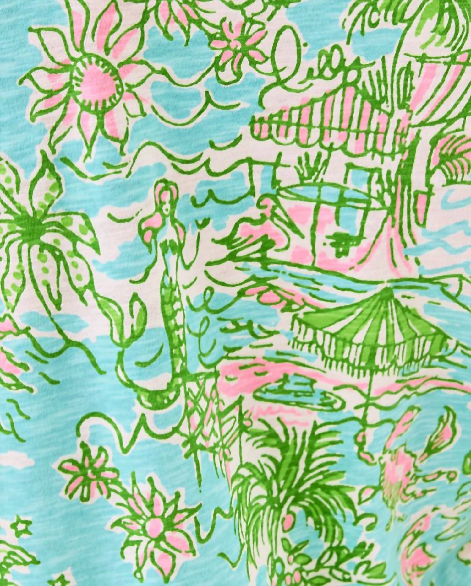 Lilly Pulitzer Etta Scoop Neck Top in fresh water blue sunbathers bliss - women's t-shirt - view 4