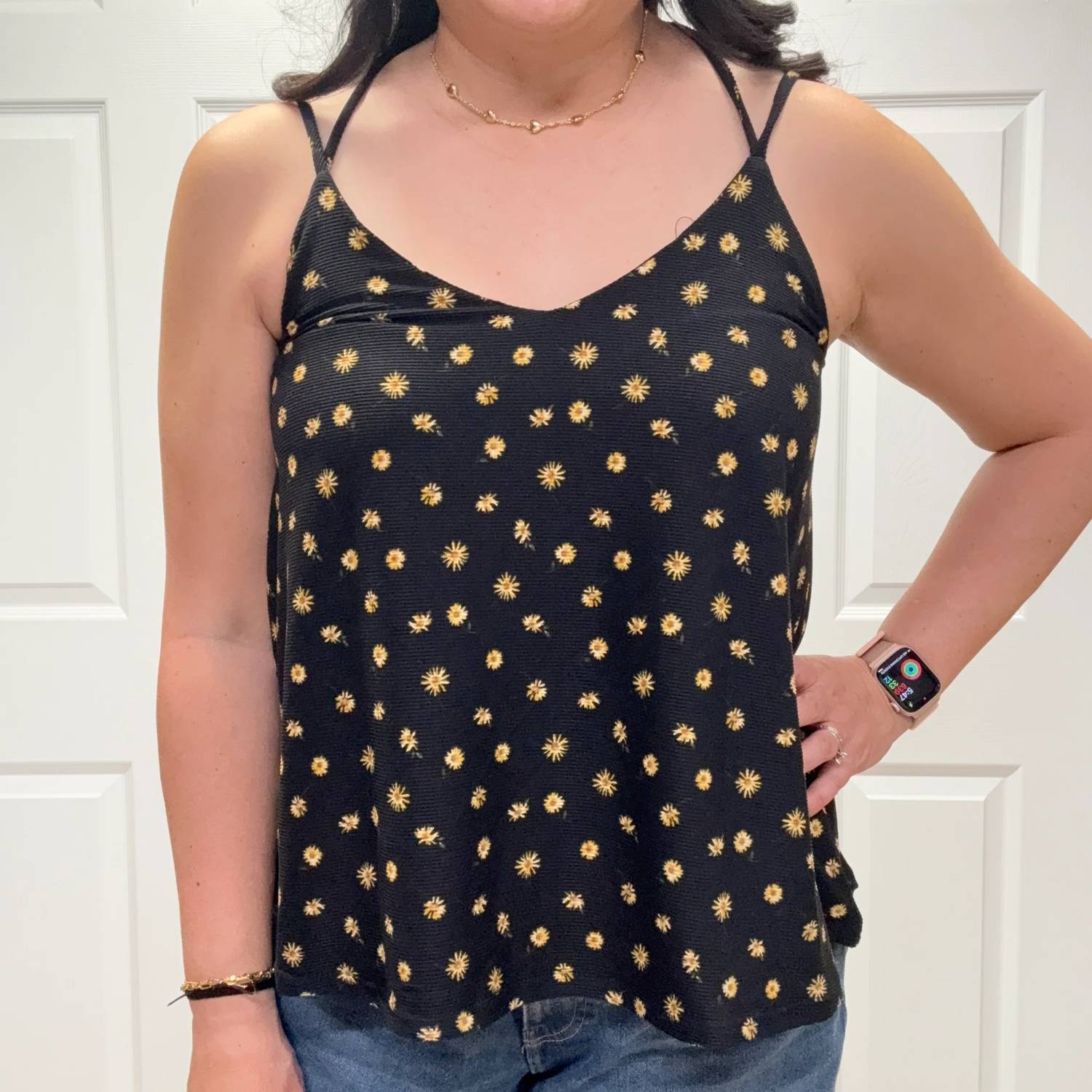 Jade By Jane - Floral Print Spaghetti Strap Top