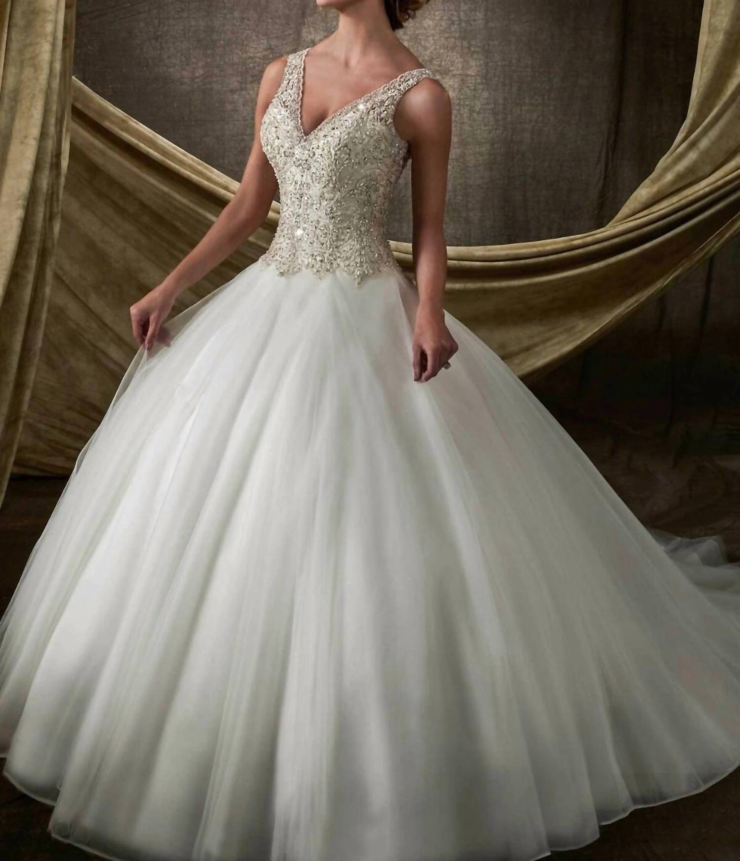 Mary'S Bridal - Crystal Beaded Tulle Dress