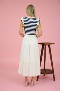 Zoe And Claire - Mixed Media Midi Dress