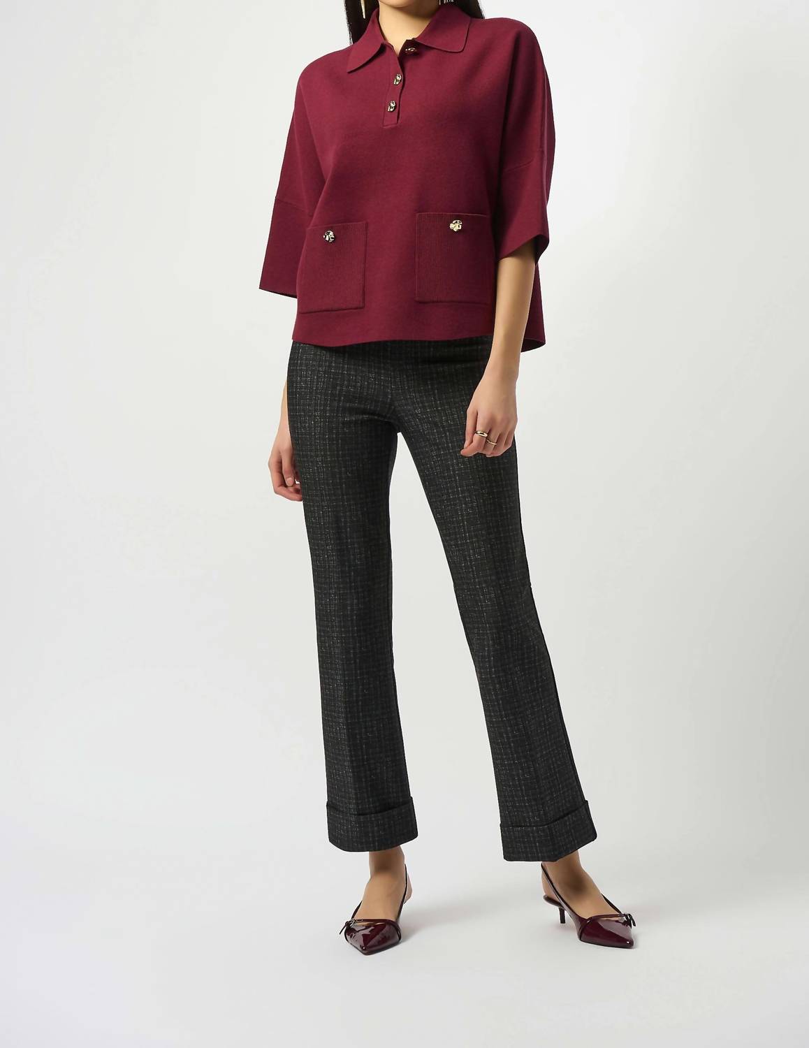 Joseph Ribkoff - Heavy Knit Pull-on Flare Pants