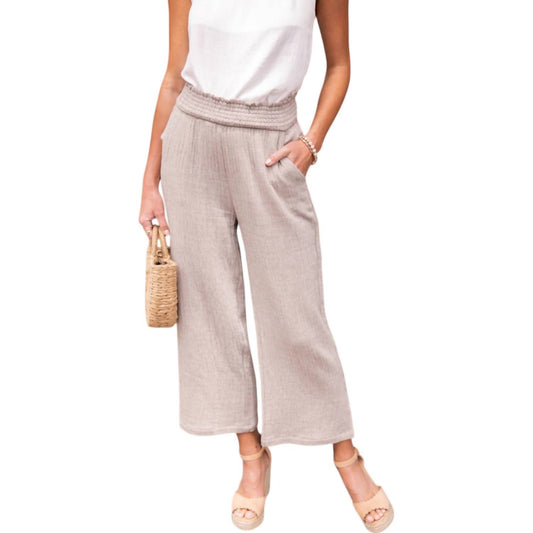 Amaryllis - Cotton Side Slit Cropped Pants