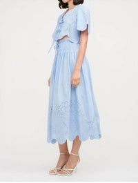 Sofie The Label - High-waisted Maxi Eyelet Skirt
