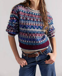 Free People Favorite Things Sweater in frosted wine combo 1 - women's sweater