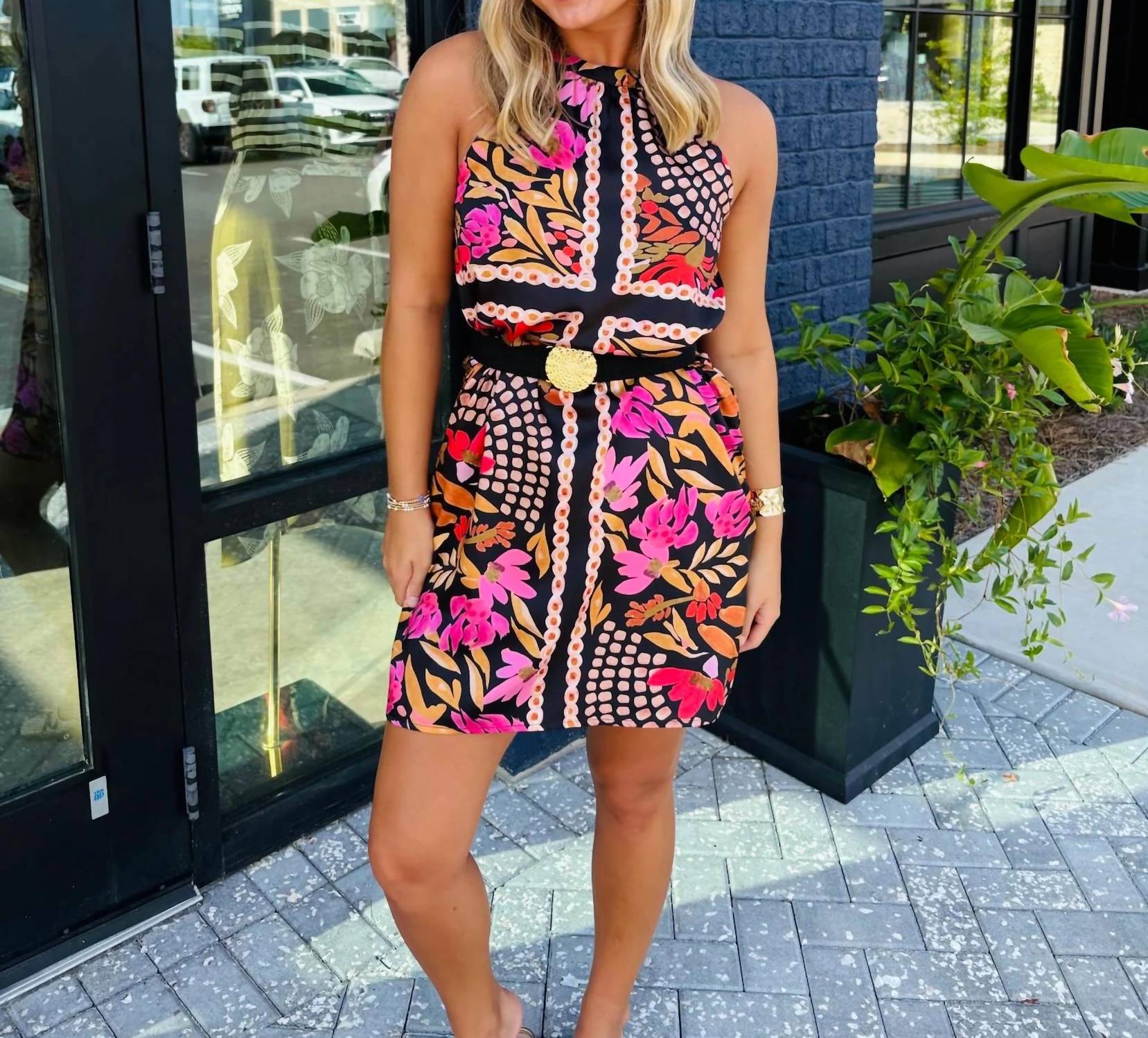 Joy Joy - Paved Petals Halter Dress