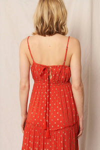 En Creme - Lisa Metallic Polka Dot Sleeveless Maxi Dress