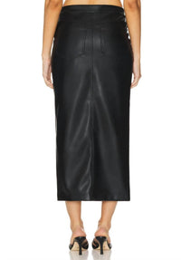 heartloom Charice Faux Leather Skirt in black - women's skirt - detail view
