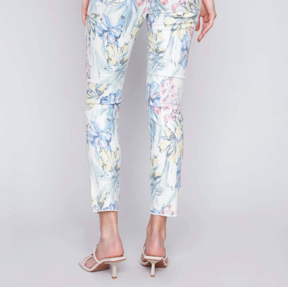CHARLIE B Twill Ankle Pant in hawaii - women's pants - detail view