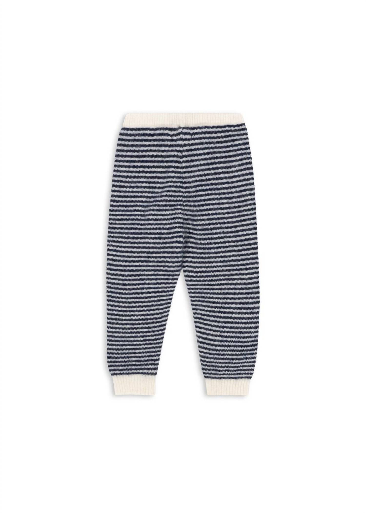Konges Sløjd Kids' Berle Knit Pants in blue butter - kids' joggers - detail view