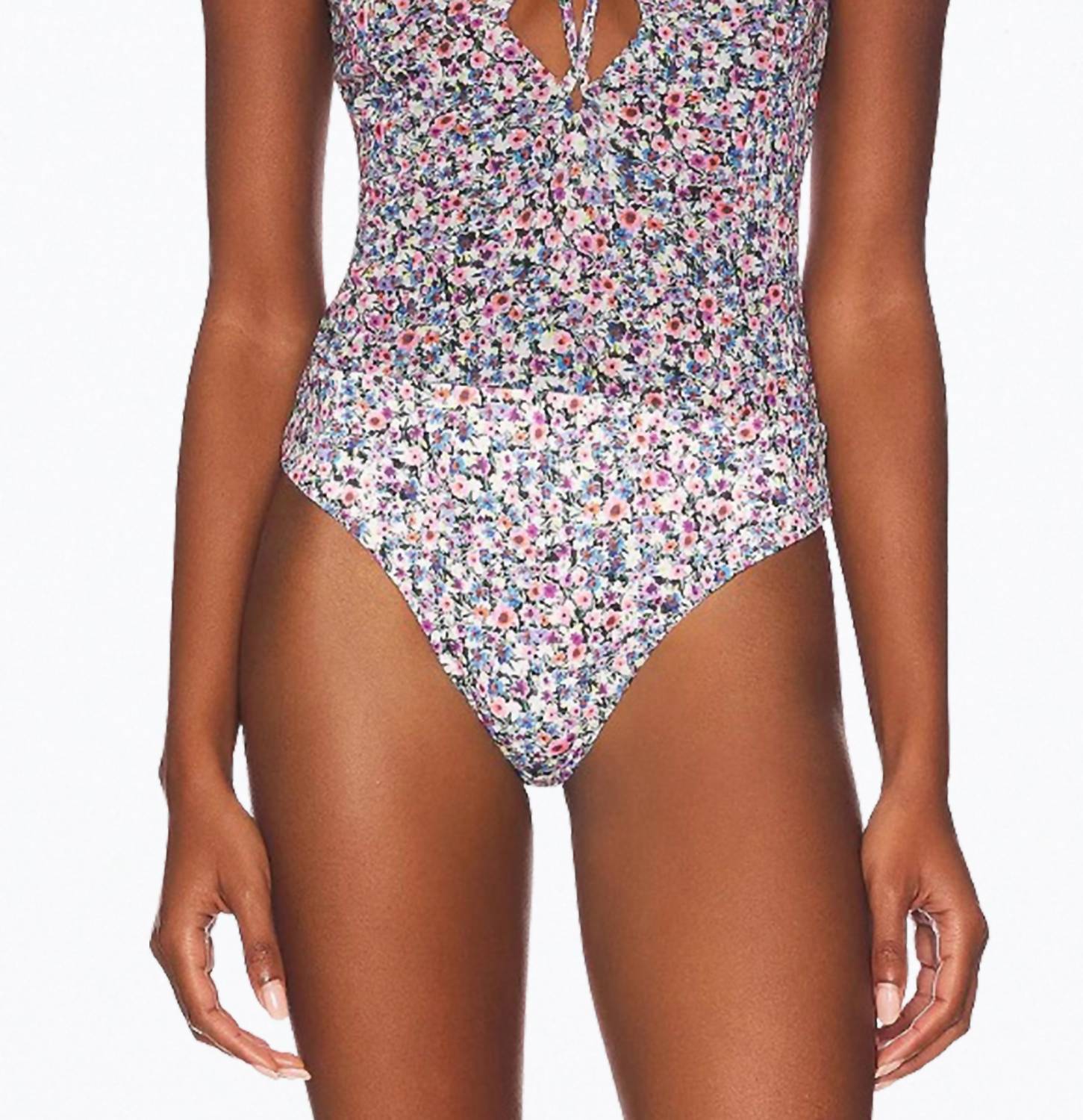 RIANNE CUTOUT STRETCH-MESH HALTERNECK BODYSUIT
