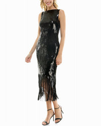 Nicole Miller - Scarlett Sequin Fringed Sheath Dress