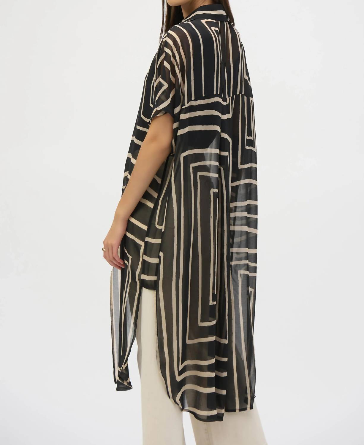 Joseph Ribkoff - Geometric Sheer Chiffon Blouse