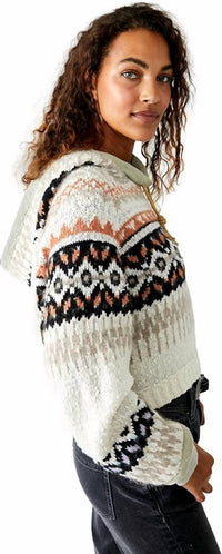 Free People - Wool Blend Cozy Hooded Sweater