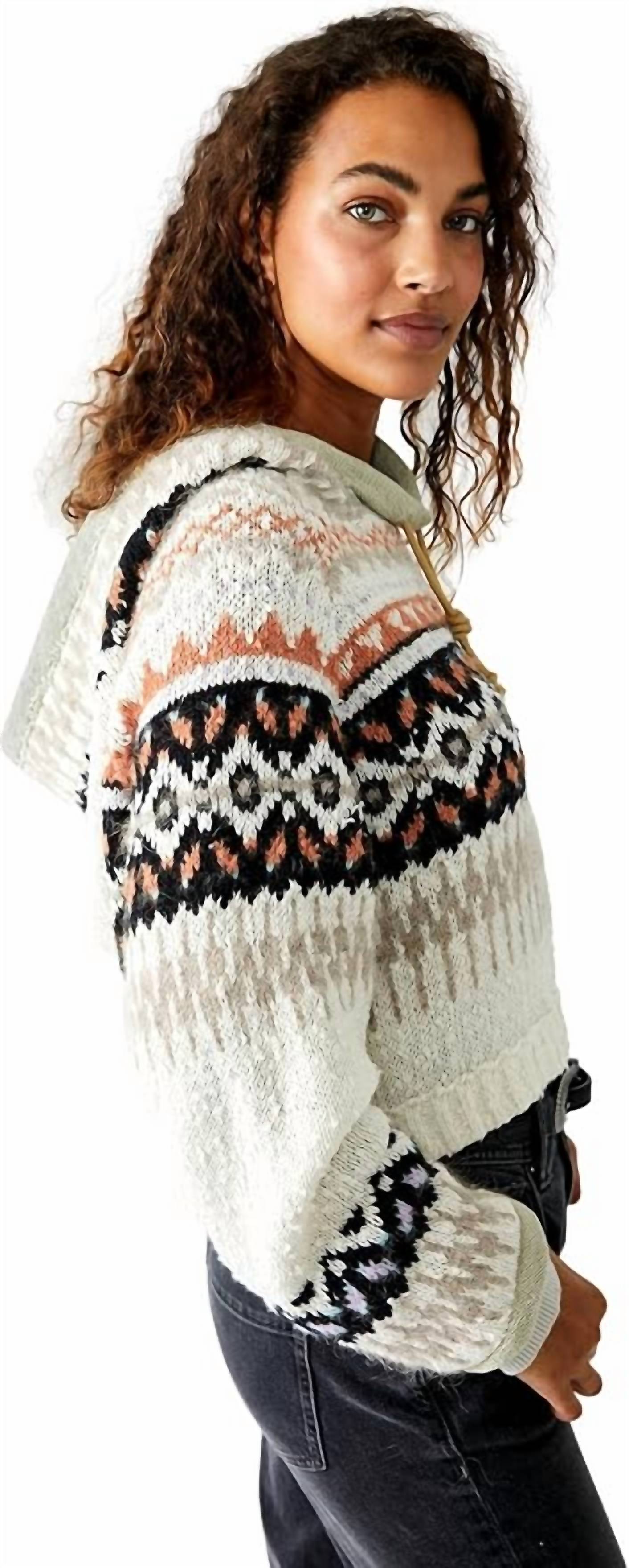 Free People - Wool Blend Cozy Hooded Sweater